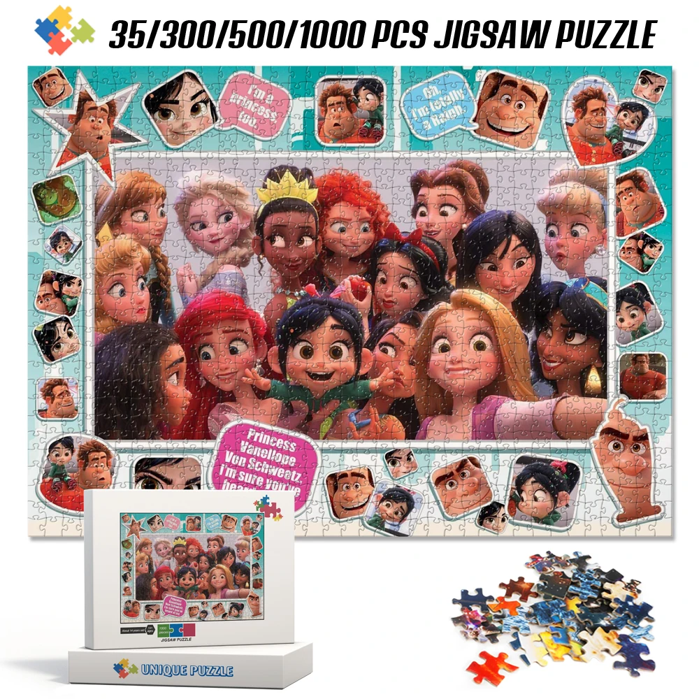 

Disney Princess Jigsaw Puzzles Cartoon Anime Tangram Children's Educational Toys 1000 Pieces Jigsaw Puzzles for Adults Kids Toys