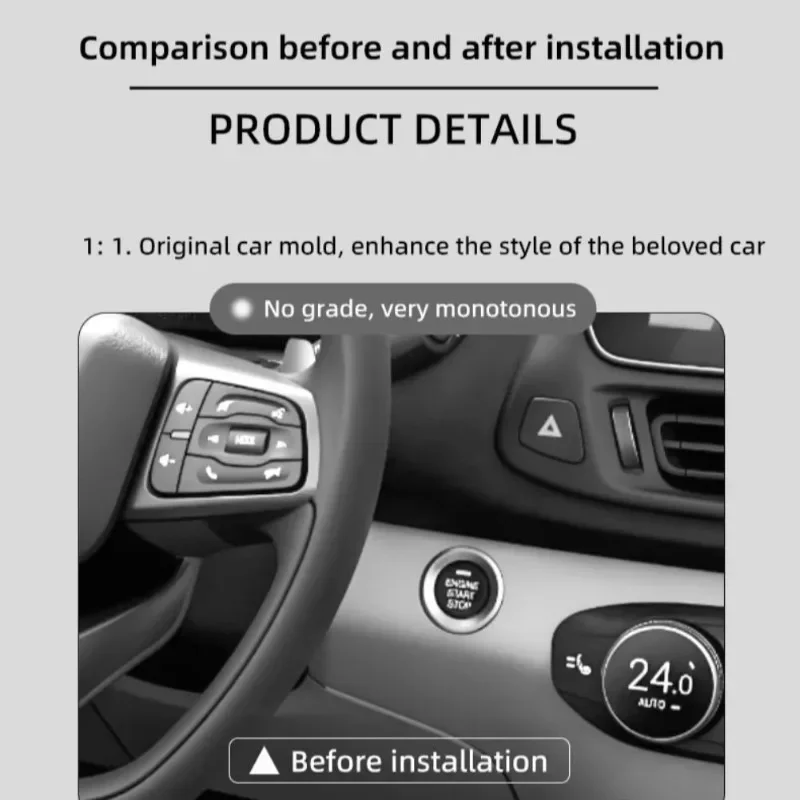 Universal Car One Touch Start Button Rocker Lever All Metal Push Start Switch Cover Retro Interior Decor Auto Gift Accessory