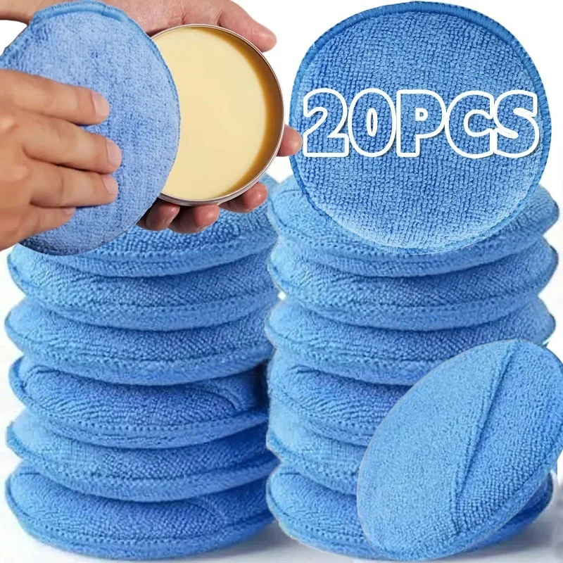

Car Detailing Applicator Pads Car Care Waxing Polish Sponges Soft Microfiber Round Pocket Foam Sponges Car Cleaning Tools