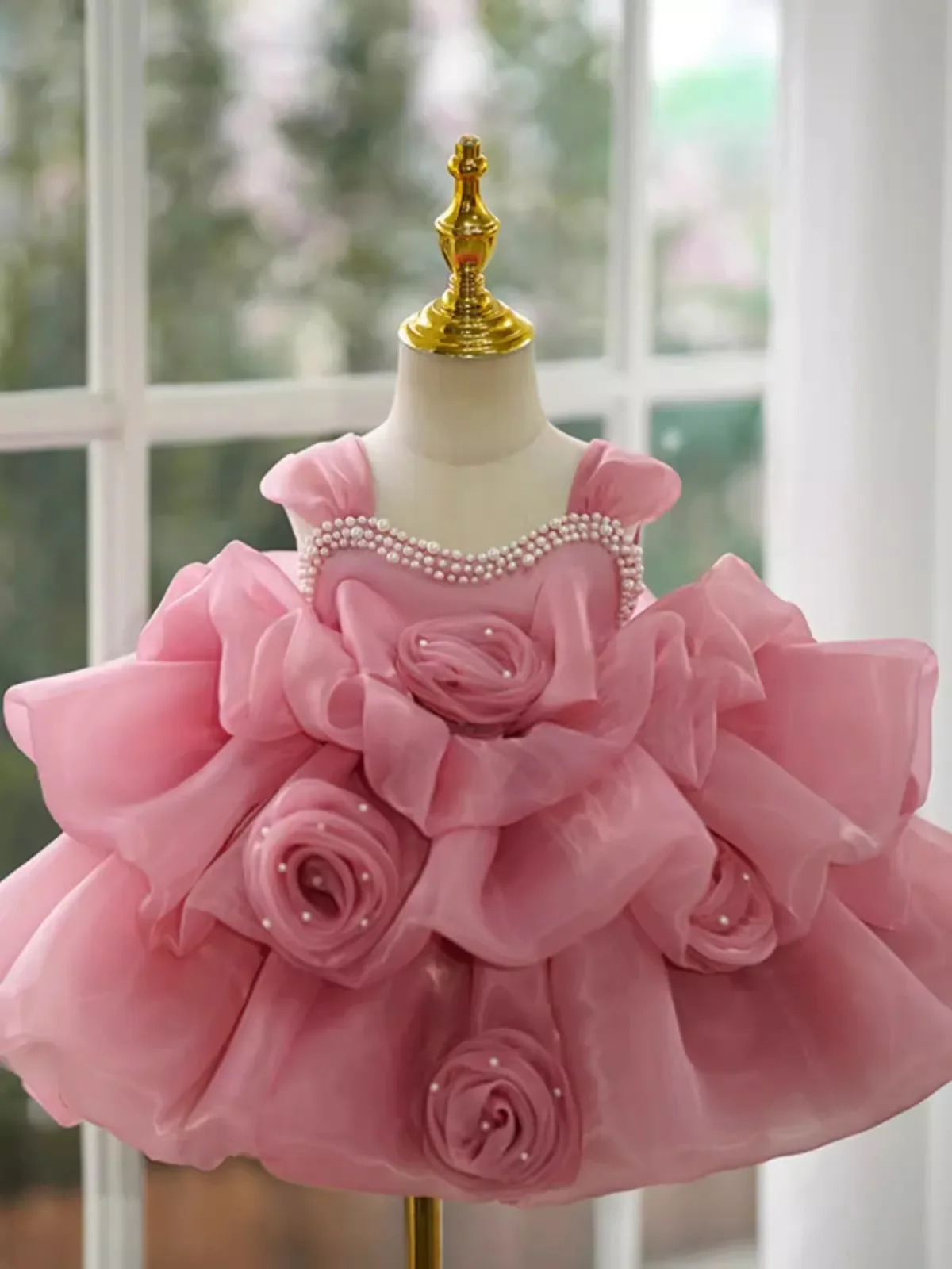 

Girls Spanish Floral Ball Gown Bow Baby Design Lolita Princess Dresses Infant Birthday Christening Dress Boutique Clothes