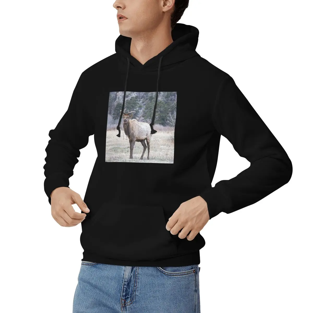Wild Forest Elk Hoodies Men's Women Casual Pullover Sweatshirt Fashion Long Sleeve Streetwear Autumn Winter