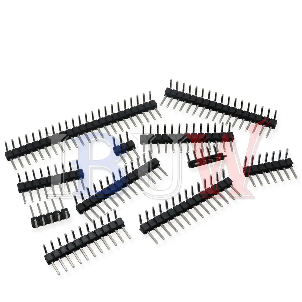 10PCS 1X/2/3/4/5/6/8/10/40 PIN Single Row Right Angle MALE PIN HEADER 2.54MM PITCH Strip Connector Socket 3p/4p/6p/8p/20p/40p