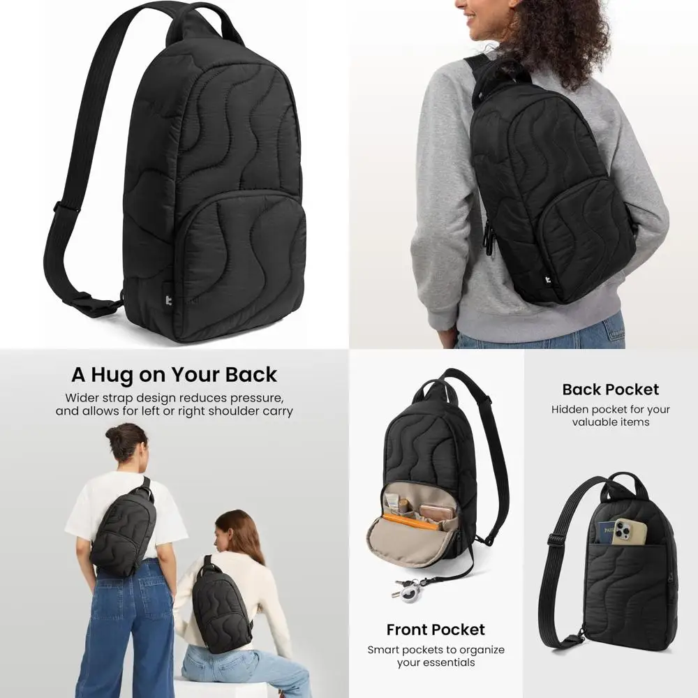 

Женская модная сумка-слинг объемом 10 л, стеганый рюкзак через плечо для 11-дюймового iPad, iPad Air M3/M2, iPad Pro M5, стильная стеганая сумка