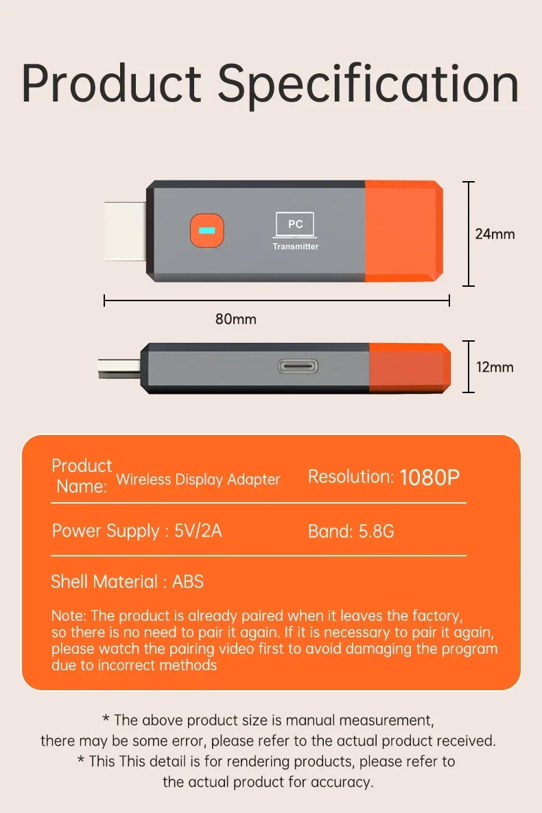 50M Wireless Video Sender Empfänger HDMI-Kompatibel Extender TV Stick Bildschirm Spiegel Adapter Schalter DVD PC Zu TV projektor – Detail 13