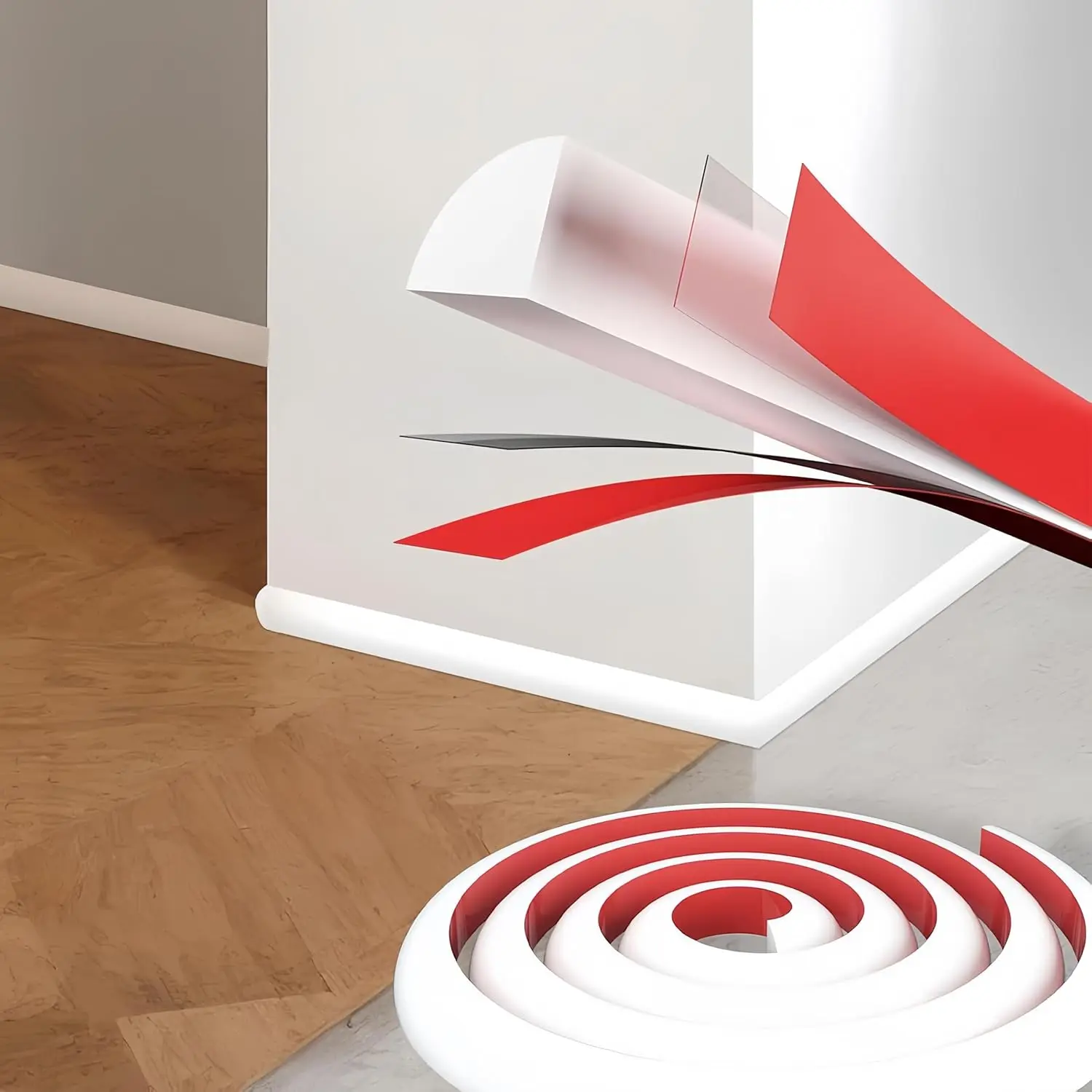

1M Elasticity Quadrant Forming Corners Strip Paste Rubber Decorative Molding Waterproof Splash Proof Ceramic Tile