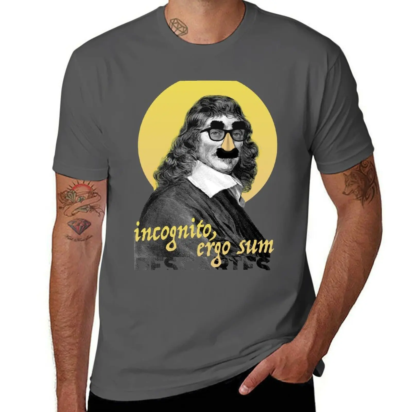 

Incognito, Ergo Sum - Descartes (Version 2) T-Shirt t shirts for man pack white t shirt man cotton anime tshirt T-Shirt