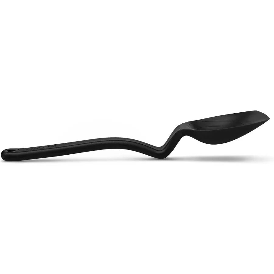 

Supoon Non-Stick Sit-Up Silicone Scraping Serving Cng Spoon Measures 5ml Tsp and 15ml Tbsp - 11" Black