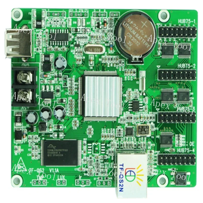 TF-QS2N U Disk + Network Port Full Color Card Asynchronous  LED Display Control  Colorful Background Animation