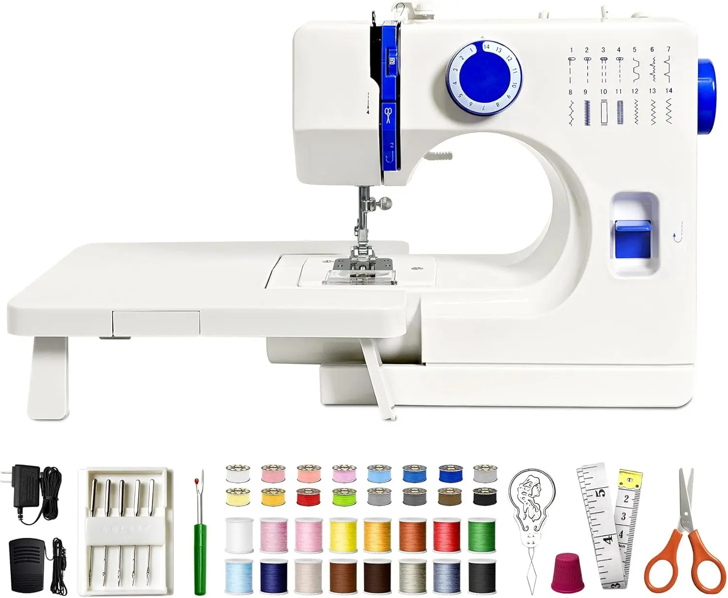 

Beginner Sewing Machine Dual Speed Control 16 Built In Stitches Auto Bobbin Winder Foot Pedal Mending Crafting Home Travel
