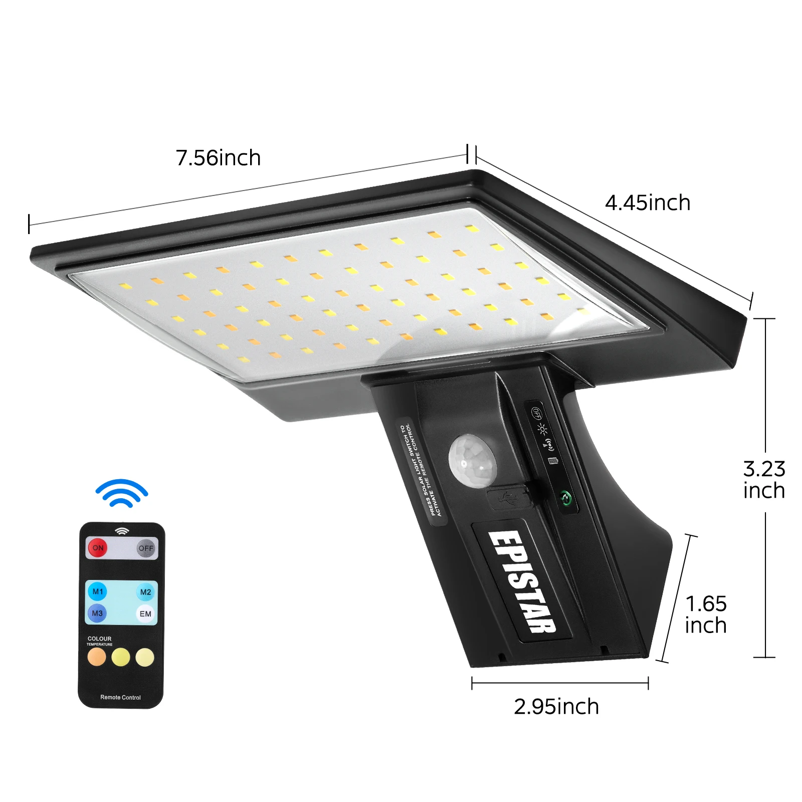 Solar Outdoor Lights 90LED Motion Sensor with Control 3 Color 4Modes Security Flood Waterproof Light for Porch Yard Garden 2