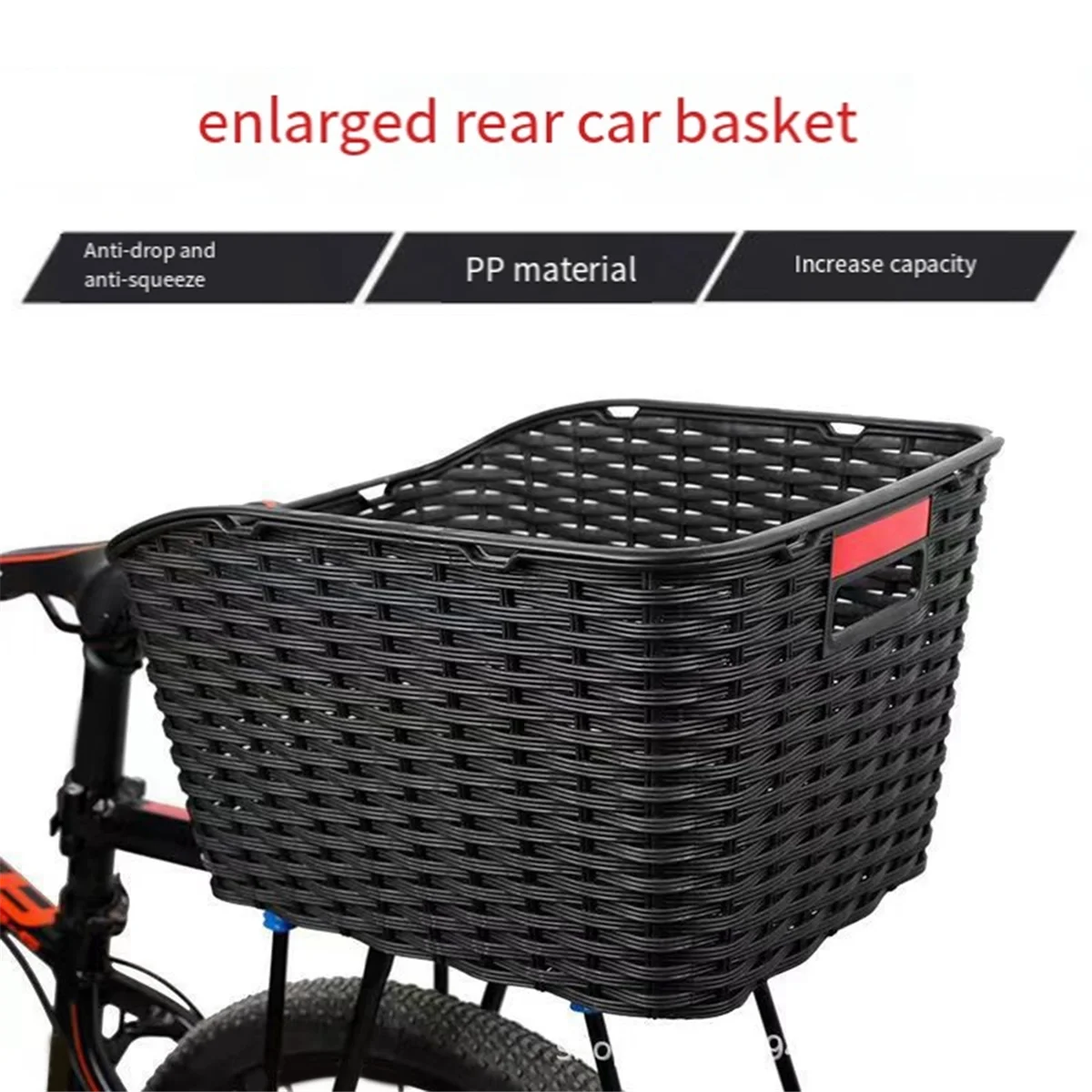 New Rear Bike Basket Bike Basket Rear - Rack Mounted Bicycle Cargo Mounts to the Back Rack of Adult , Ebike and Bikes