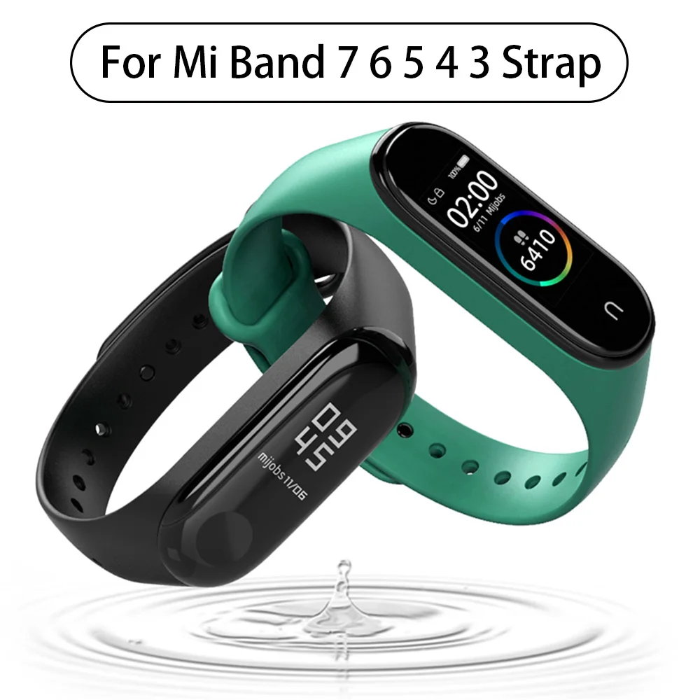 Strap for Mi Band 7 6 5 4 3 Bracelet Xiaomi Mi Band 5 4 Strap Silicone Sport Watchband for Wristband 7 6 3 Replacement Wristband