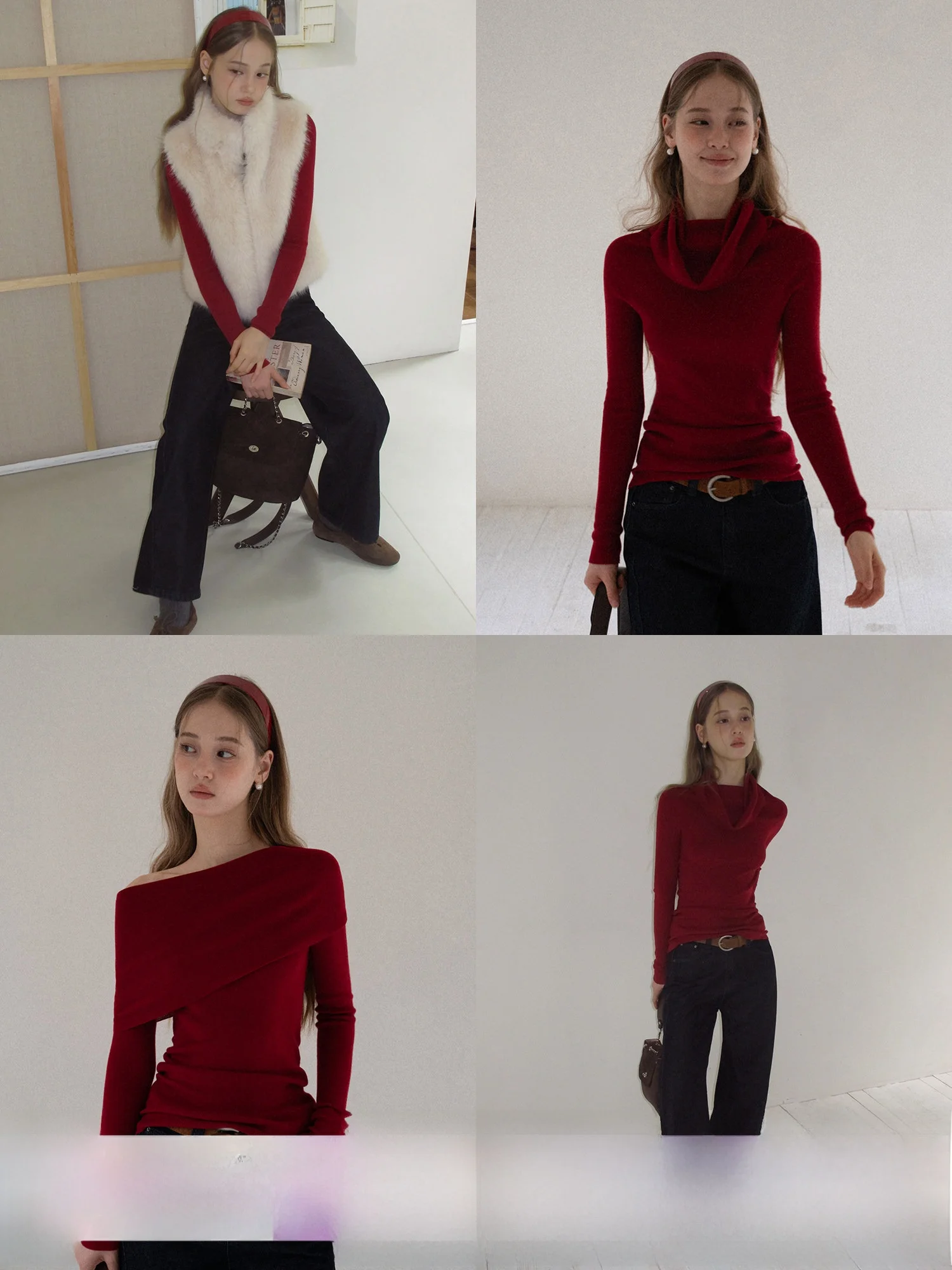 

Облегающий вязаный свитер EGGKA на одно плечо, повседневный свитер из полиэфирного волокна, длинный свек обычной длины, цветной топ для внутренней одежды