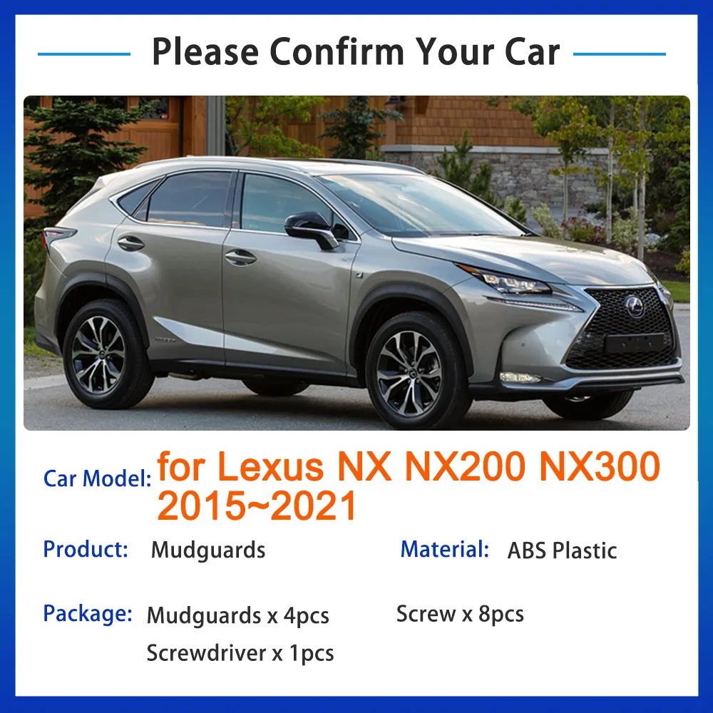 

Mudflap For Lexus NX NX200 NX300 2015 2016 2017 2018 2019 2020 2021 Mudguard Splash Front Wheels Fenders Car Styling Accessories