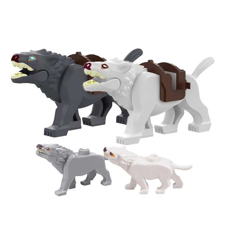 MOC Farm Forest Series Scene Parenting Animal Building Blocks Jungle Wolf Mount Horse Brown White Bear Panda DIY Bricks Kid Toys