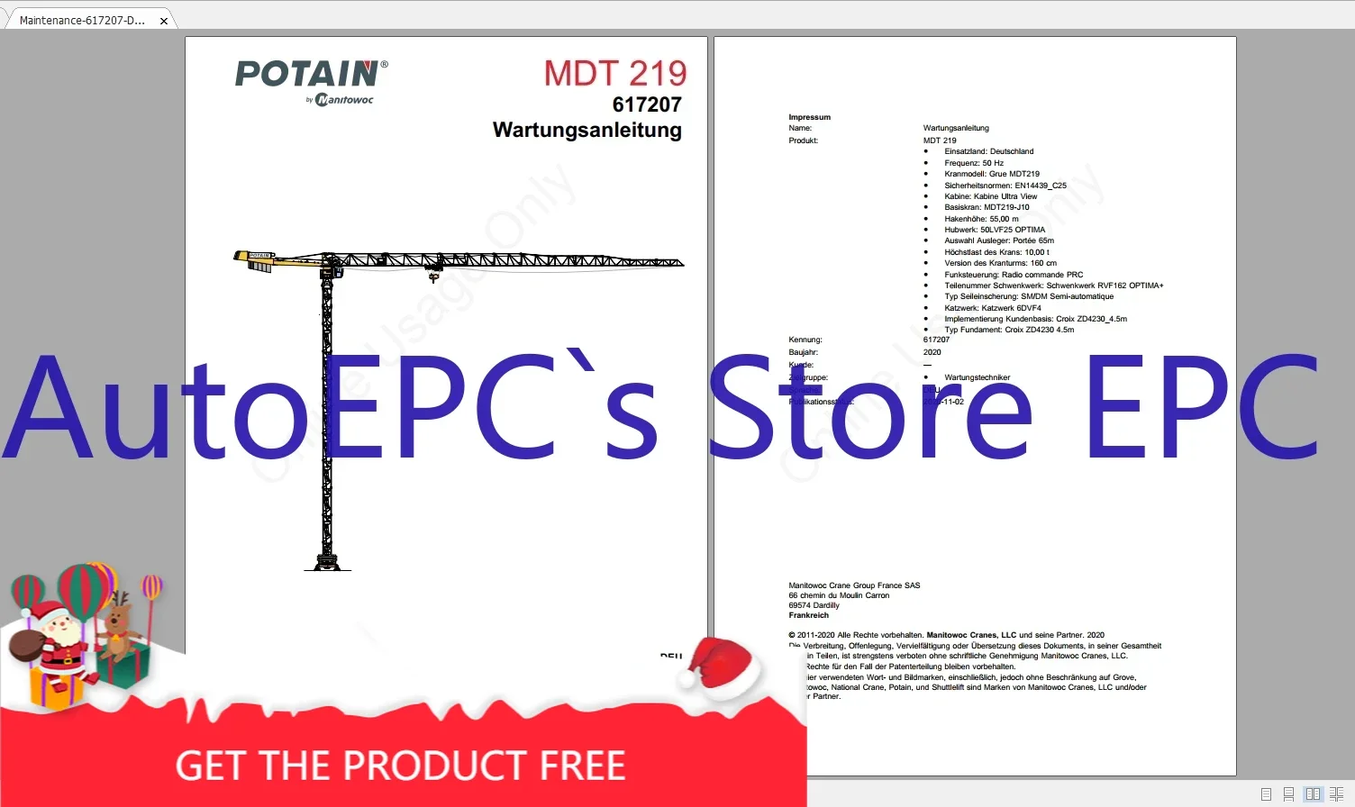 

AutoEPC Manitowoc Potain Tower Cranes Все модели Обновленные 01.2021 Руководства DE PDF DVD