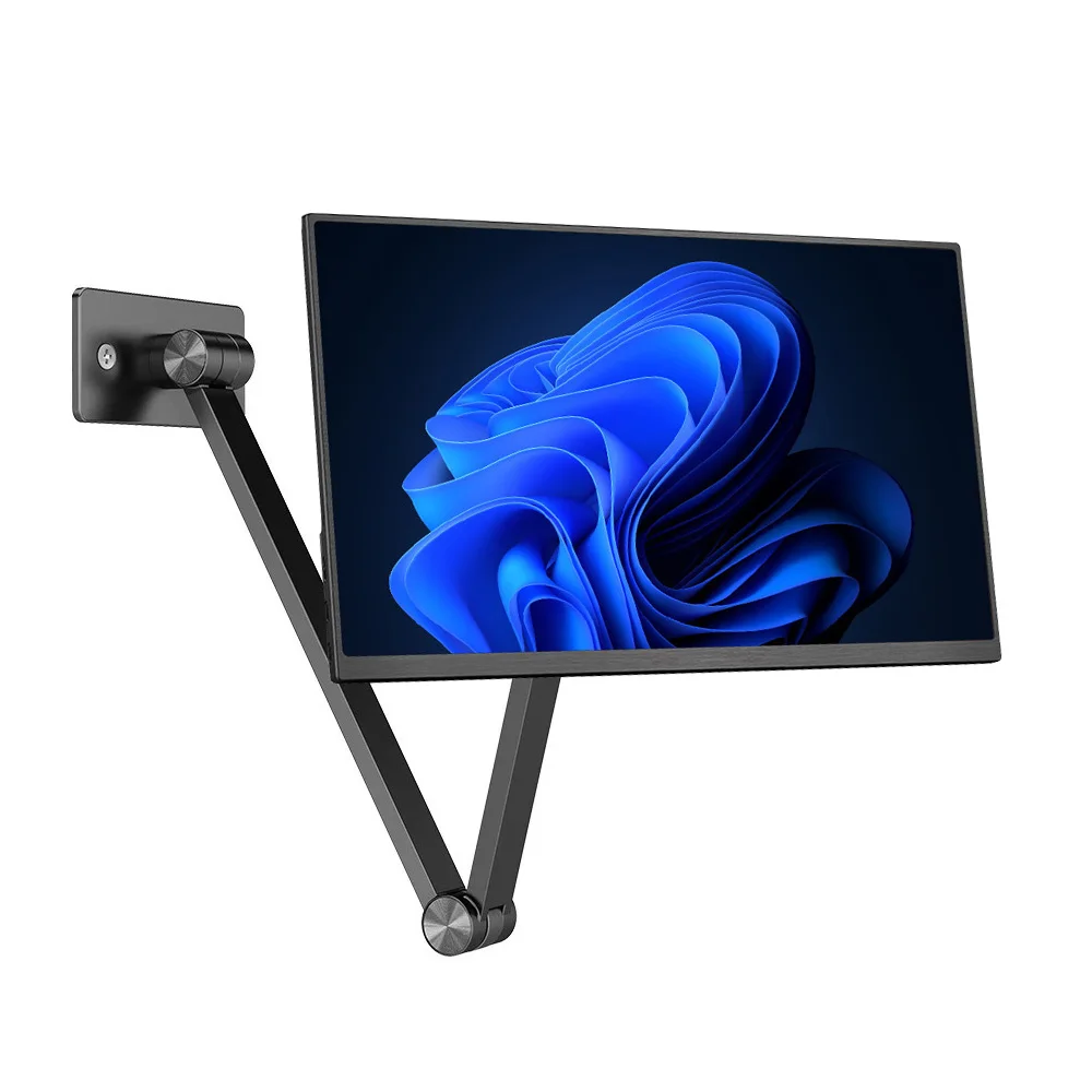 Folding Arm Portable Monitor Stand Wall Mount 360 Rotate Adjustable Aluminum for 8-18 Inch Display