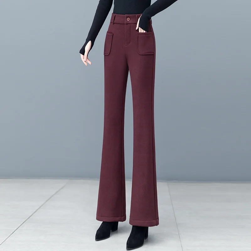 الدنيم الأنجورا السراويل الحمراء ربيع الخريف تنوعا صغيرتي مستقيم الساق السراويل متوهج #1