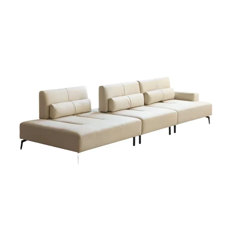 

Modern minimalist cream sofa living room size apartment with light luxury sofa super wide and deep sitting simple sofa