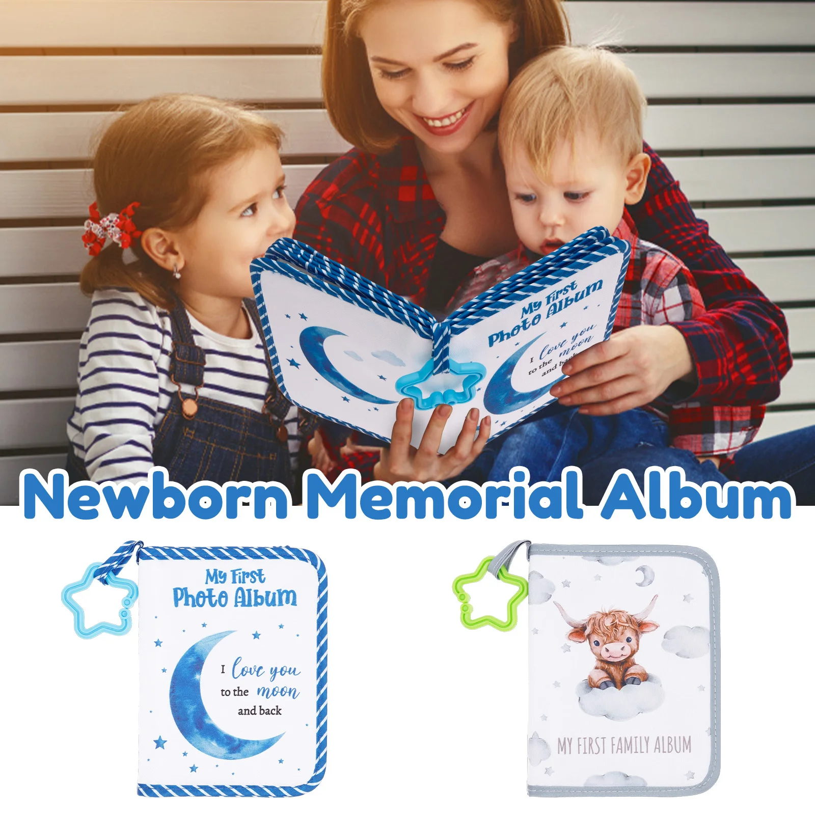 My First Photo Album Soft Cloth Baby Photo Book Baby Memory Album Holds 17 Pcs 4 x 6 in Pictures Present for Newborn Toddler Kid