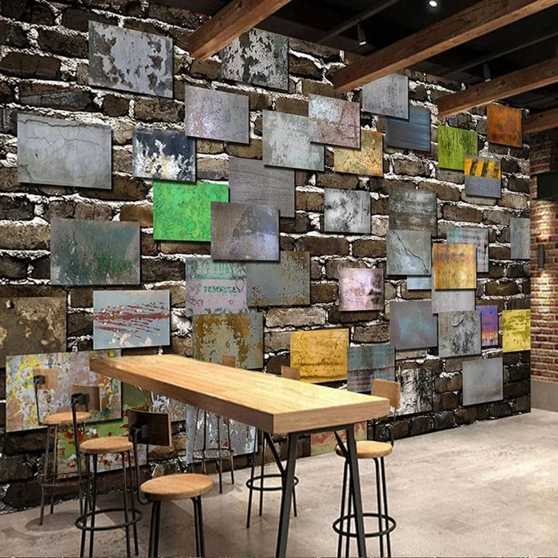 Custom Mural Wallpaper Retro Nostalgic Brick Cement Wall Bar Restaurant Cafe Background Wall Home Decor Papel De Parede Frescoes