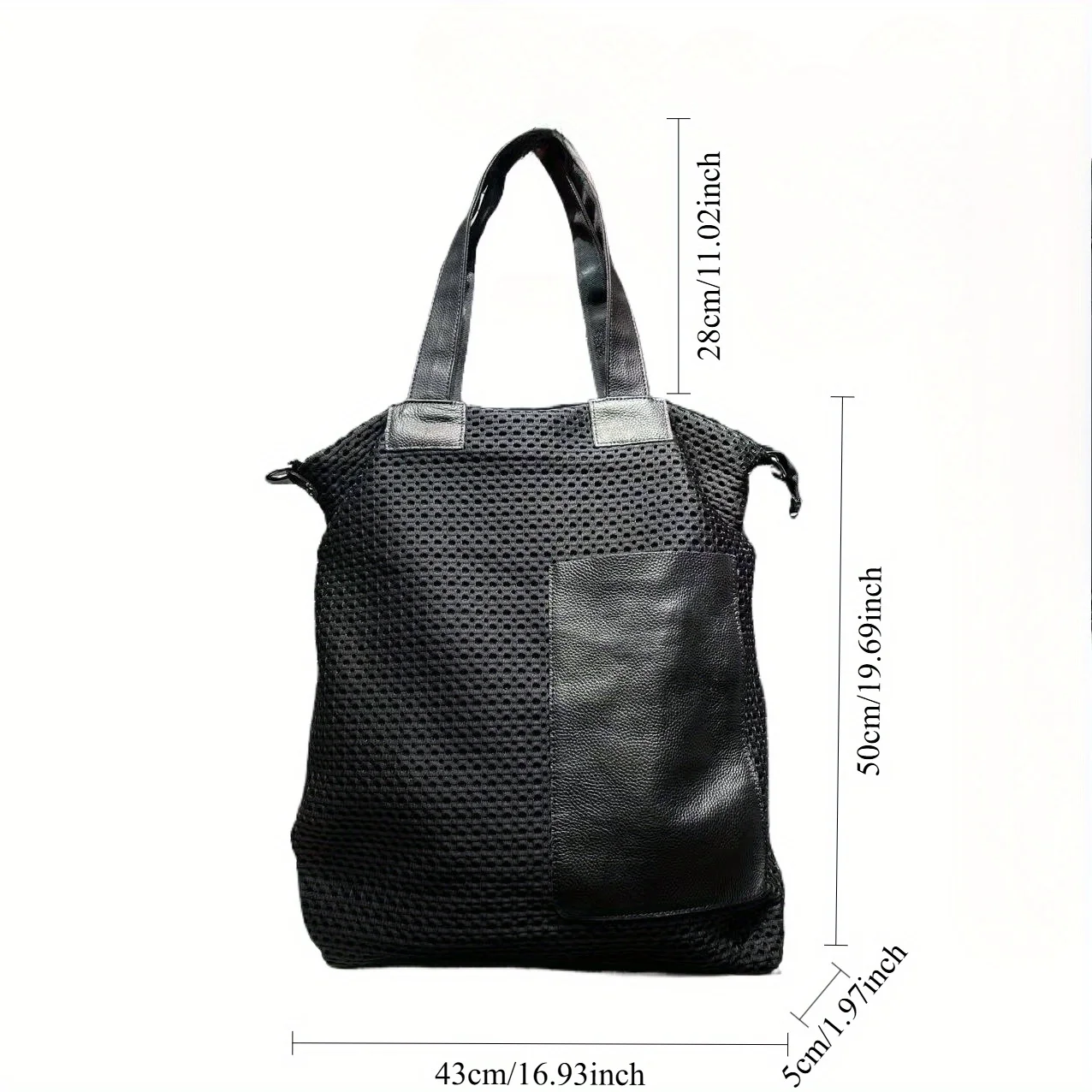 Ladies' fashionable large capacity mesh spliced shoulder bag, oversized front pocket Y2K retro street style city bag