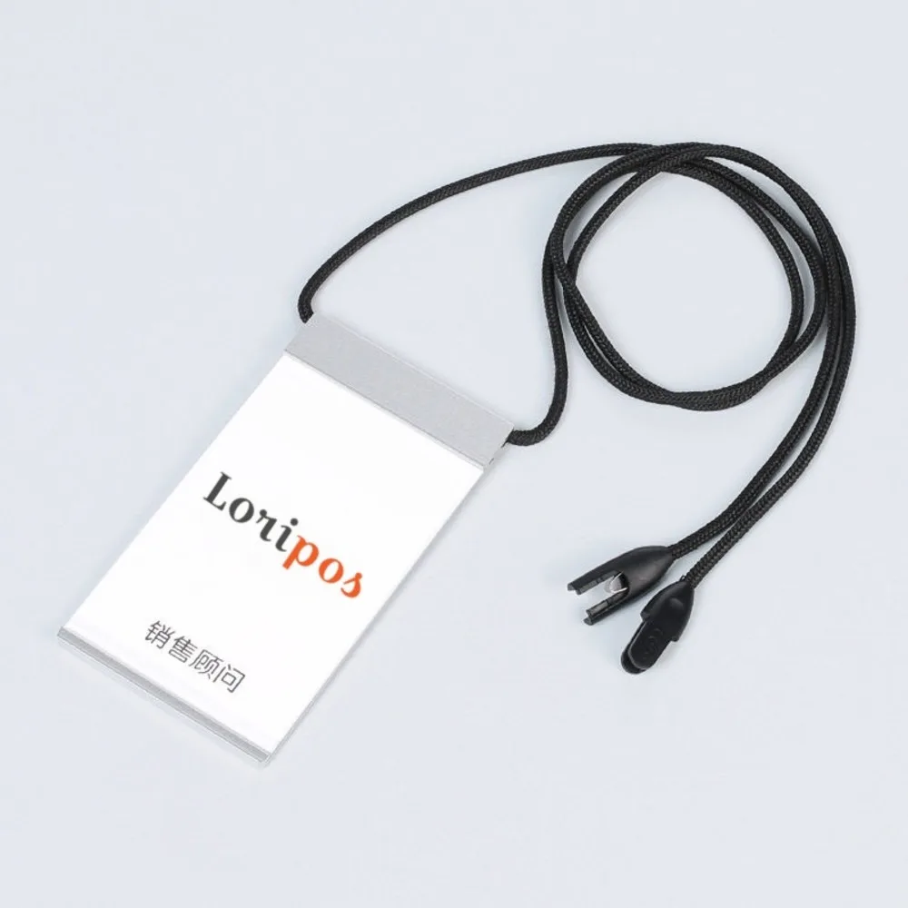 2Pcs Metal ID Card Holder Minimalist and Stylish Borderless Aluminum Alloy Work Badge Exclusively for Employee Name Tags