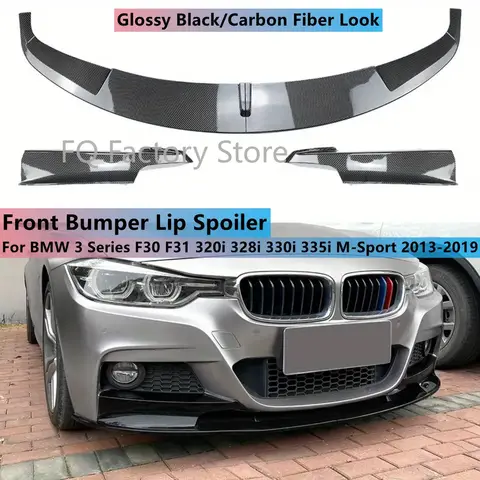 BMW 3 시리즈 F30 F31 320i 328i 330i 335i M-Sport 2013-2019 디퓨저 스플리터 범퍼 바디 키트 용 자동차 앞 범퍼 립 스포일러