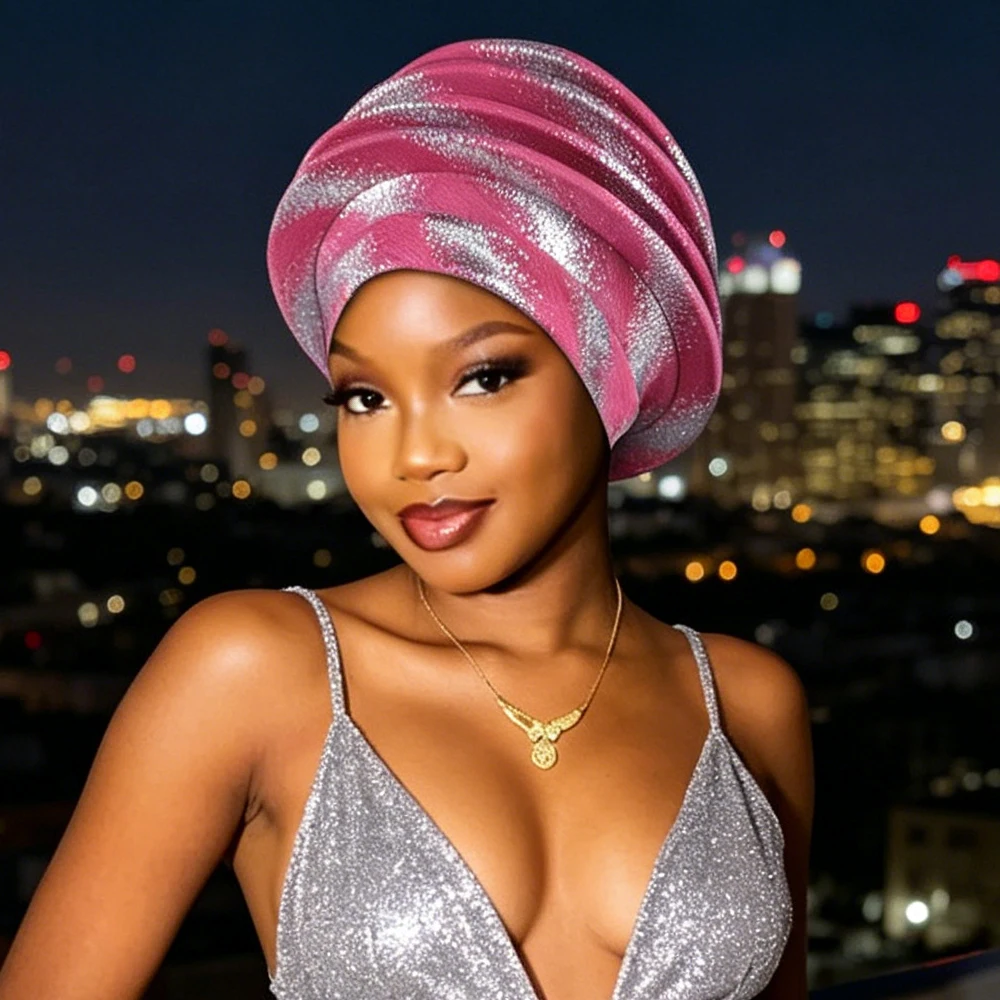 

Multi-Layered Spiral Beret Turban Cap for Women Afrcian Head Wrap Nigeria Wedding Party Geles Muslim Hijab Hat Bonnet Headscarf
