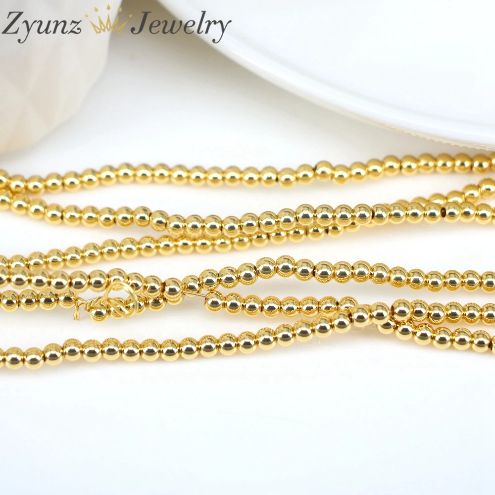 

1000pcs, 4MM Gold Color Plated Tiny Round Spacer Beads For Jewelry Making Bracelet Necklace Loose Ball Beads Findings