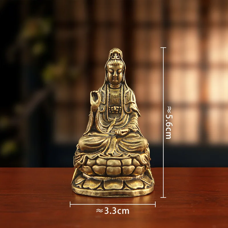 Bodhisattva , brass South Sea Guanyin , copper , office shrine, desktop Buddha statue decoratio