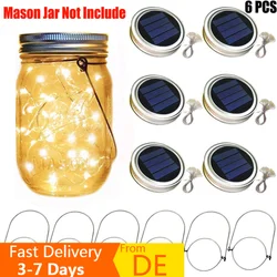 6X Solar Led Fairy Light Outdoor Mason Jar Bottle String Light Cap LED Chain Garland Wedding Christmas Garden Party Decoration