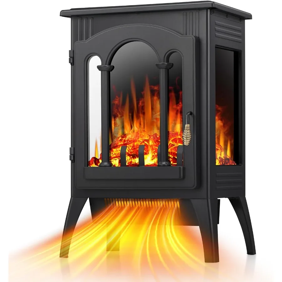 

Electric Fireplace Stove Heater with Thermostat Control for Cozy Indoor Ambiance 16-Inch Infrared Faux Fireplace Space Heater w