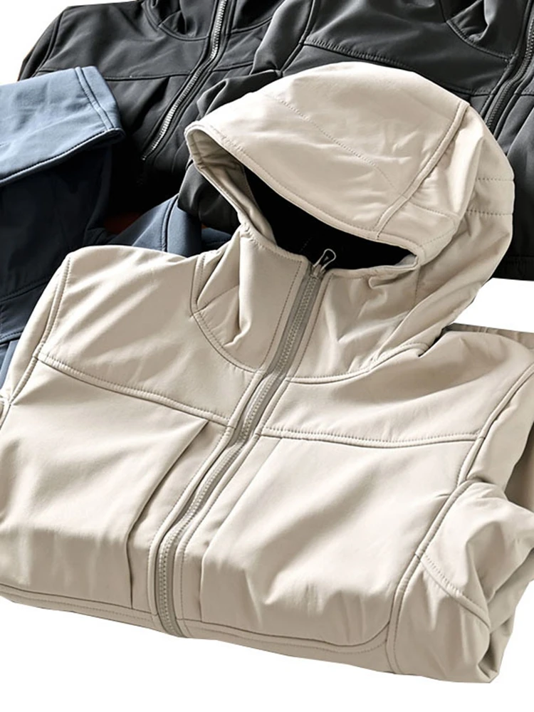 

Мужская ветрозащитная и водонепроницаемая куртка для активного отдыха с капюшоном, утепленная, свободного кроя, из мягкой ткани, для спорта