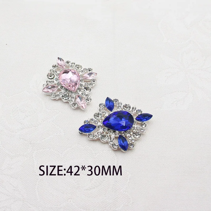 5 sztuk/partia 42*30mm najlepiej sprzedających nowe srebrne w kształcie krzyża metalowe szkło Rhinestone do szycia ozdoby na ubrania, Handmade