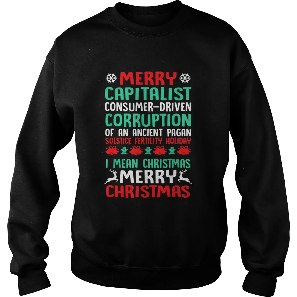 

Merry Capitalist Pagan Holiday Christmas Sweatshirts New 100% Cotton Comfortable Casual Mens Topclother Streetwear