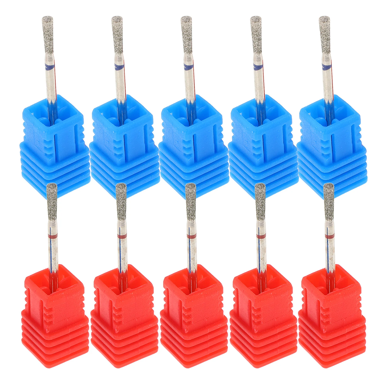 10個入りネイルドリルビットセット：ロシア式マニキュアキューティクル除去ツール、超硬コーンネイル研磨ビット、スムーズな研磨サロン用