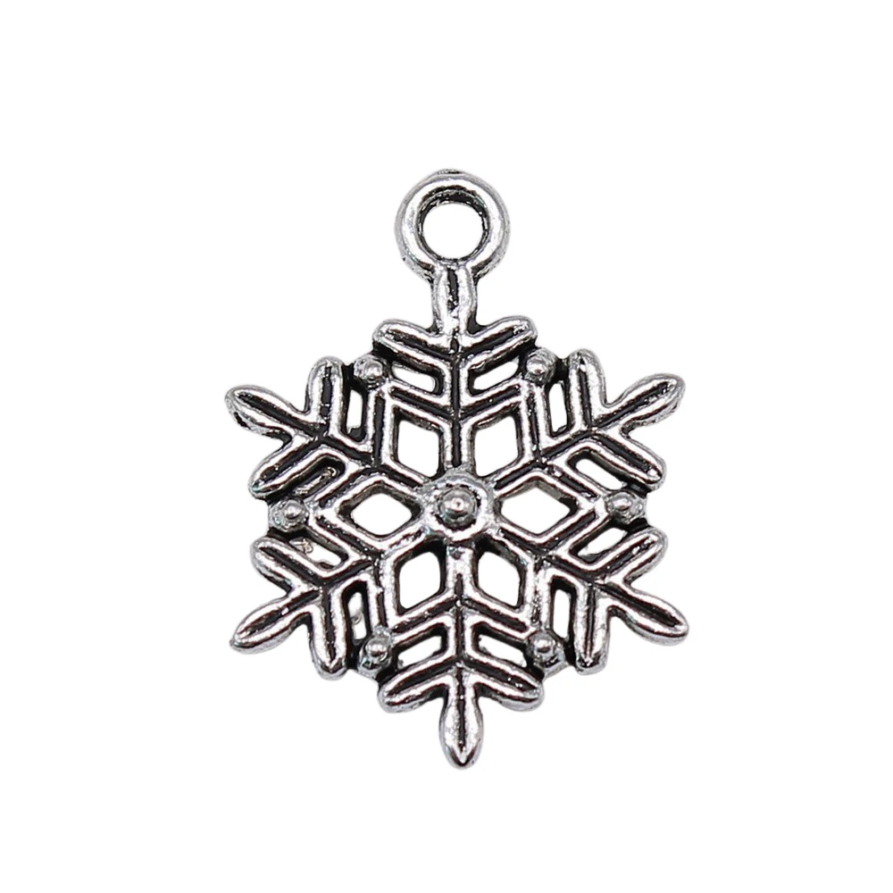 Women Accessories Snowflake Charms Accessories For Jewelry 22x16mm 20pcs