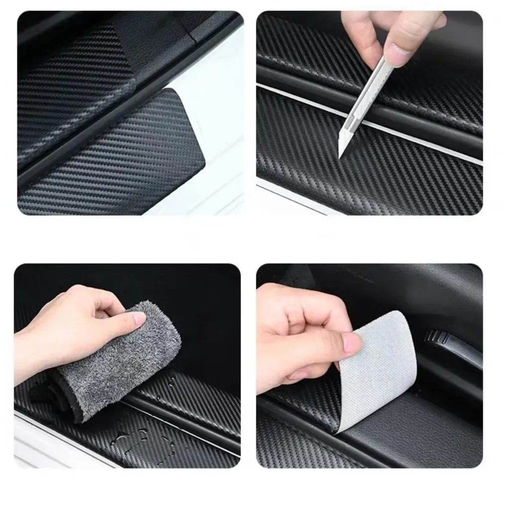 High quality Car Door Sill Carbon Fiber Sticker Threshold Side Anti Scratch Tape Waterproof Decal  For JEEP RENEGADE accessories view 5