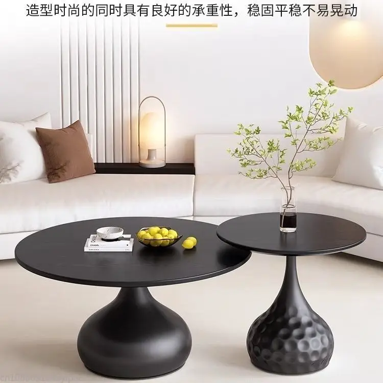 Nordic Style Solid Wood Tea Table Living Room Household Simple Modern Round Tea Table Furniture Coffee Tables