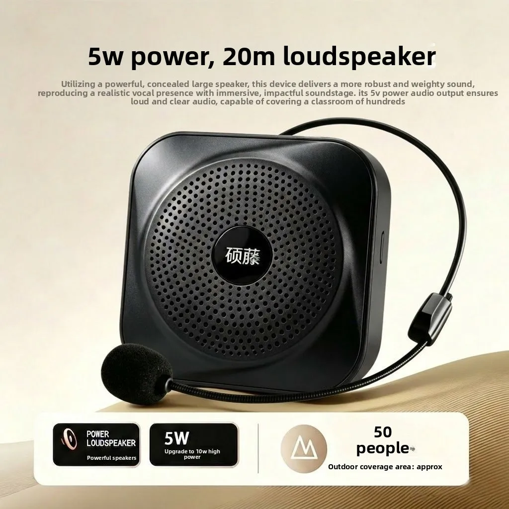 Wired Headset Microphone Voice Amplifier Bluetooth Transmitter Teacher Stall Broadcast Speaker Audio Device