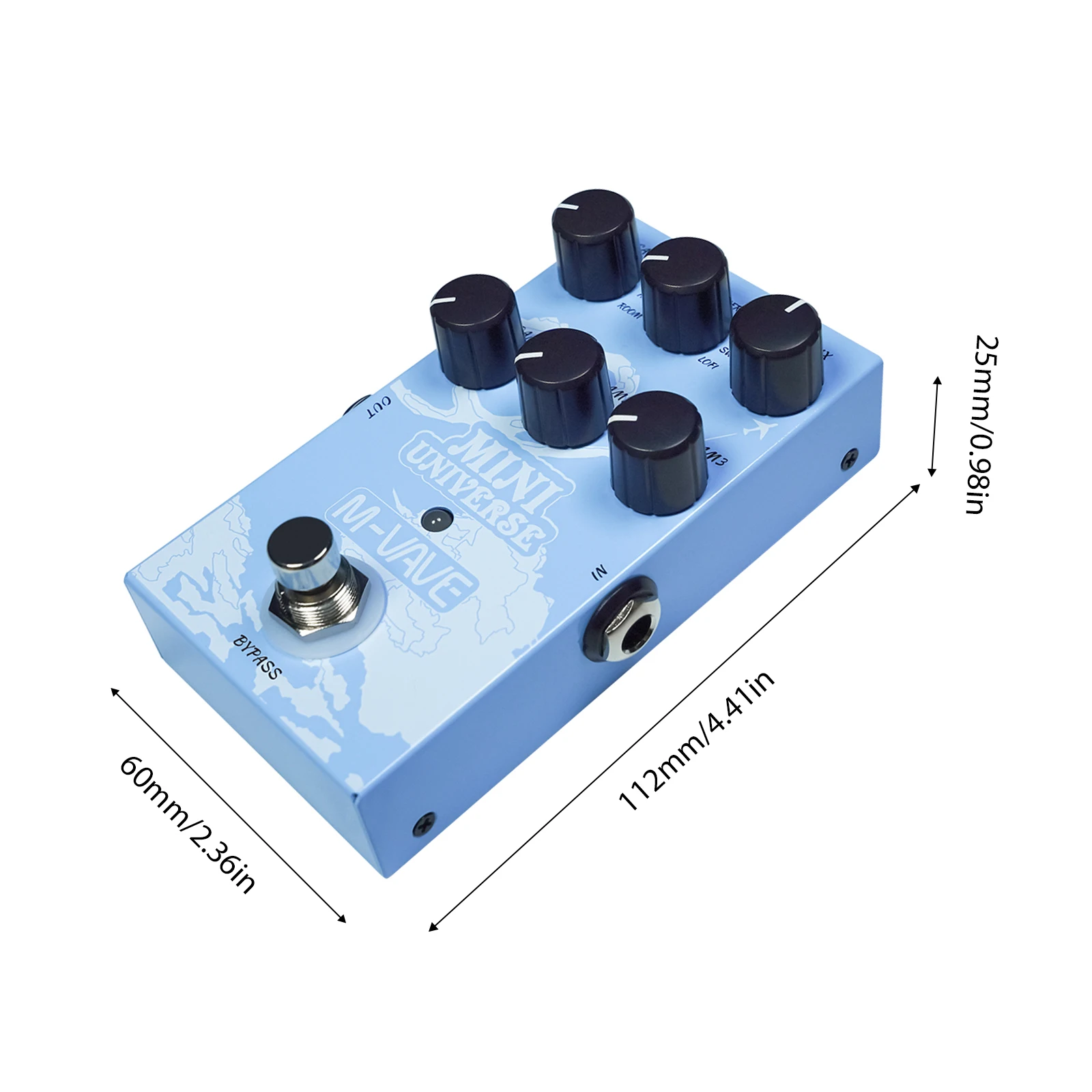 M-VAVE Pedal efek gitar Digital Pedal Reverb Modeling Digital Reverberation Effector 9-Mode Reverb pilihan untuk gitar Bass