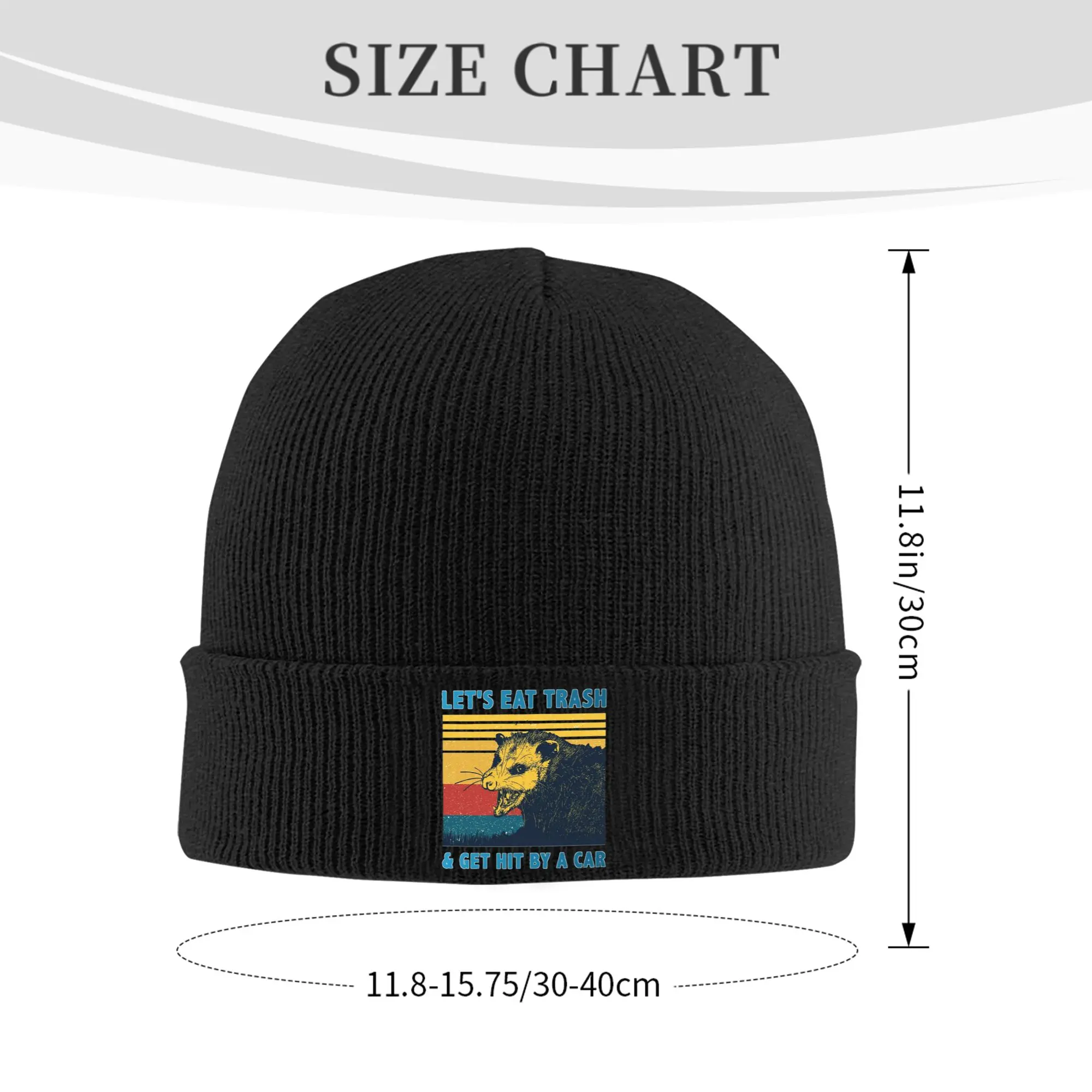 Let's Eat Trash Get Hit By A Car Possum Lovers Winter Skullies Beanies Hat Warm Autumn Knitted Hats Bonnet Caps for Women Men
