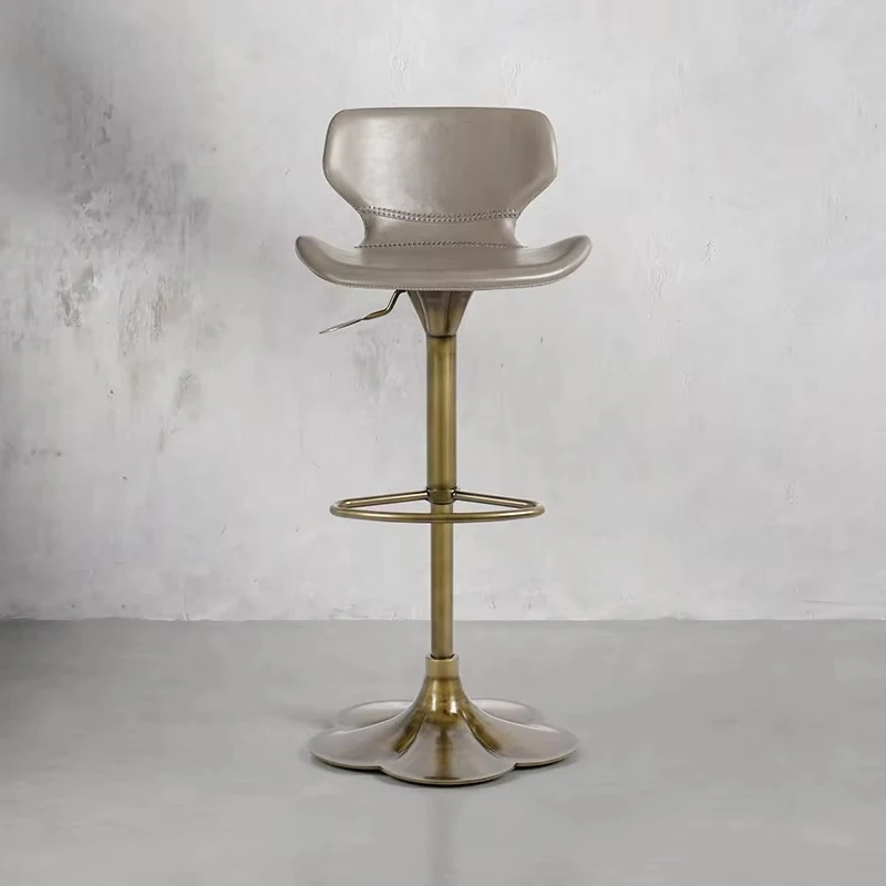 Modern simple lifting rotating bar chair metal frame high bar stool retro