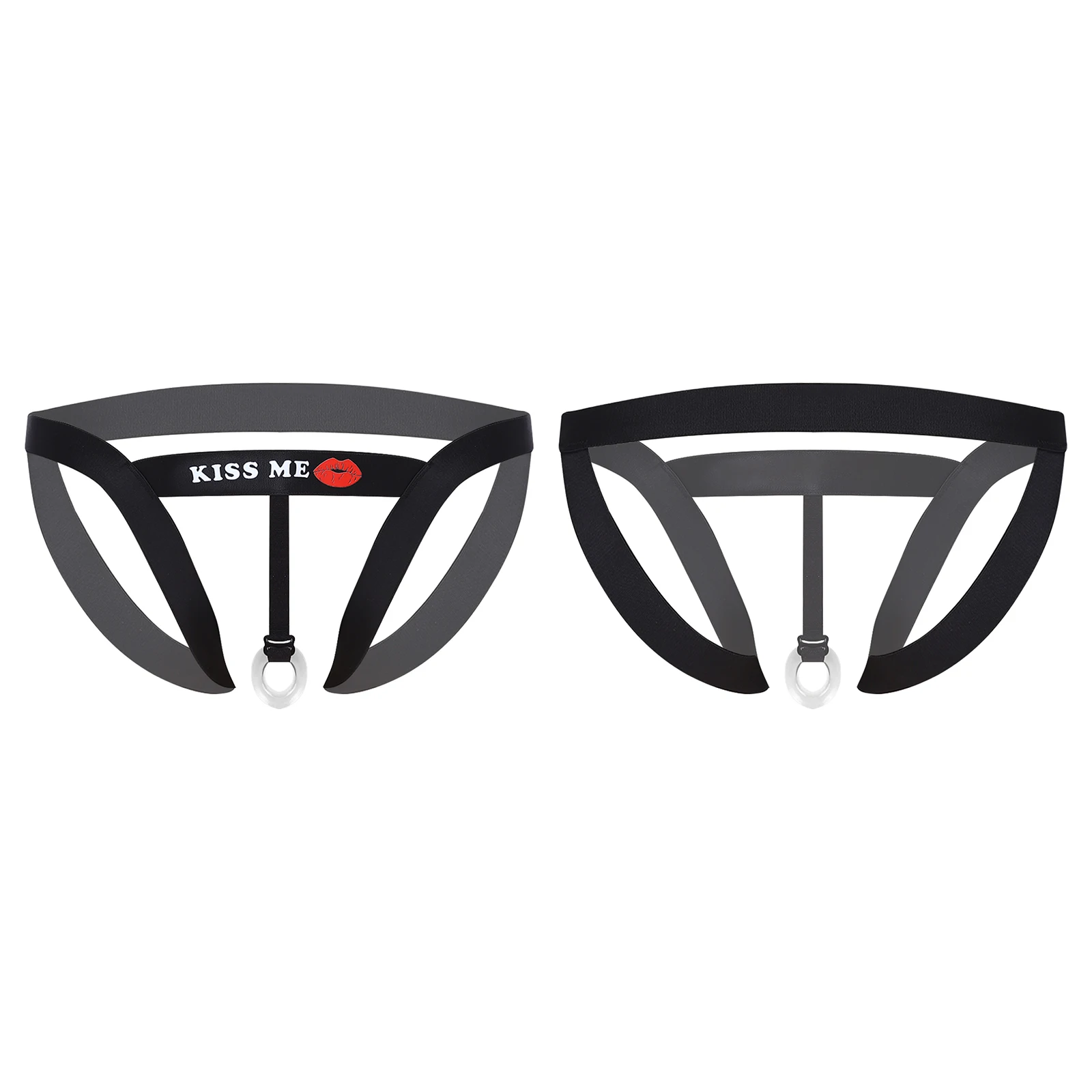 

Men Low Rise Thongs with Removable Soft Silicone Elastic Band Crotchless Jockstraps G-string Briefs Tempting Lingerie Underpants