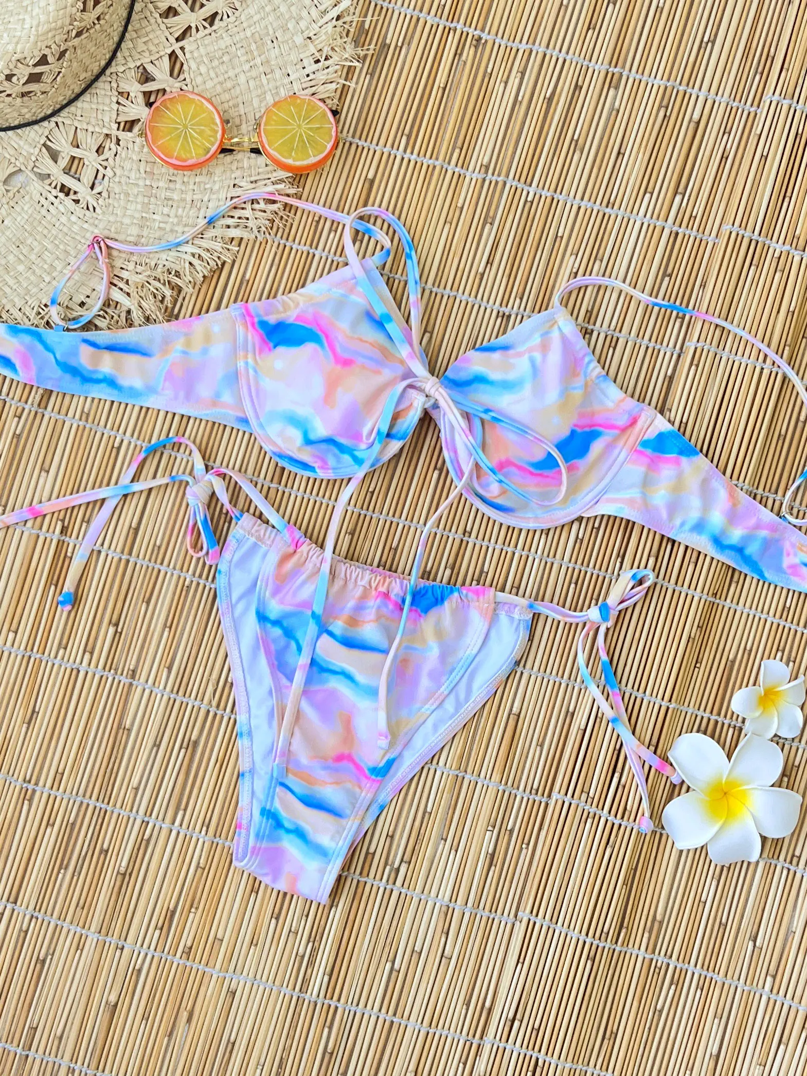 

2025 Fashion Colorful Lace Up Bikini Women Swimsuit Sexy Low Waist Biquini Perfect For Summer Lady Swimwear Female Beachwear