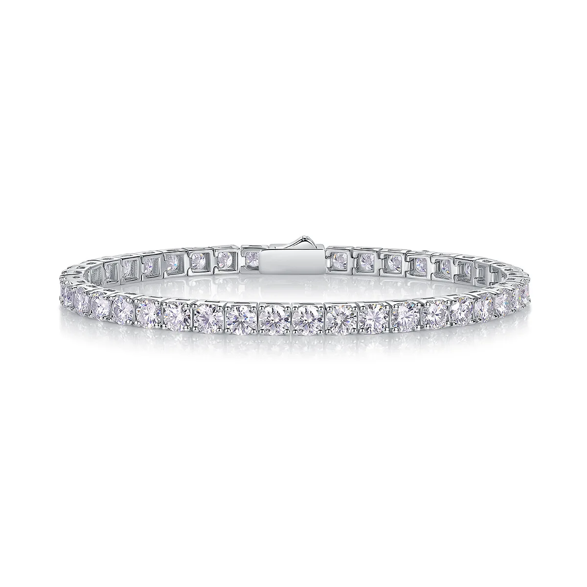 4.0Mm moissanite tennis bracelet 30 points unisex S925 silver-plated 18K jewelry cross-border hot sale