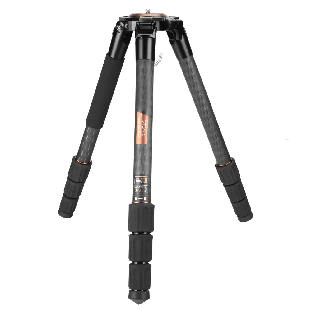 154cm Professional Heavy Duty Carbon Fiber Video Camera Tripod with 75mm Ball and Flat Base Adapter