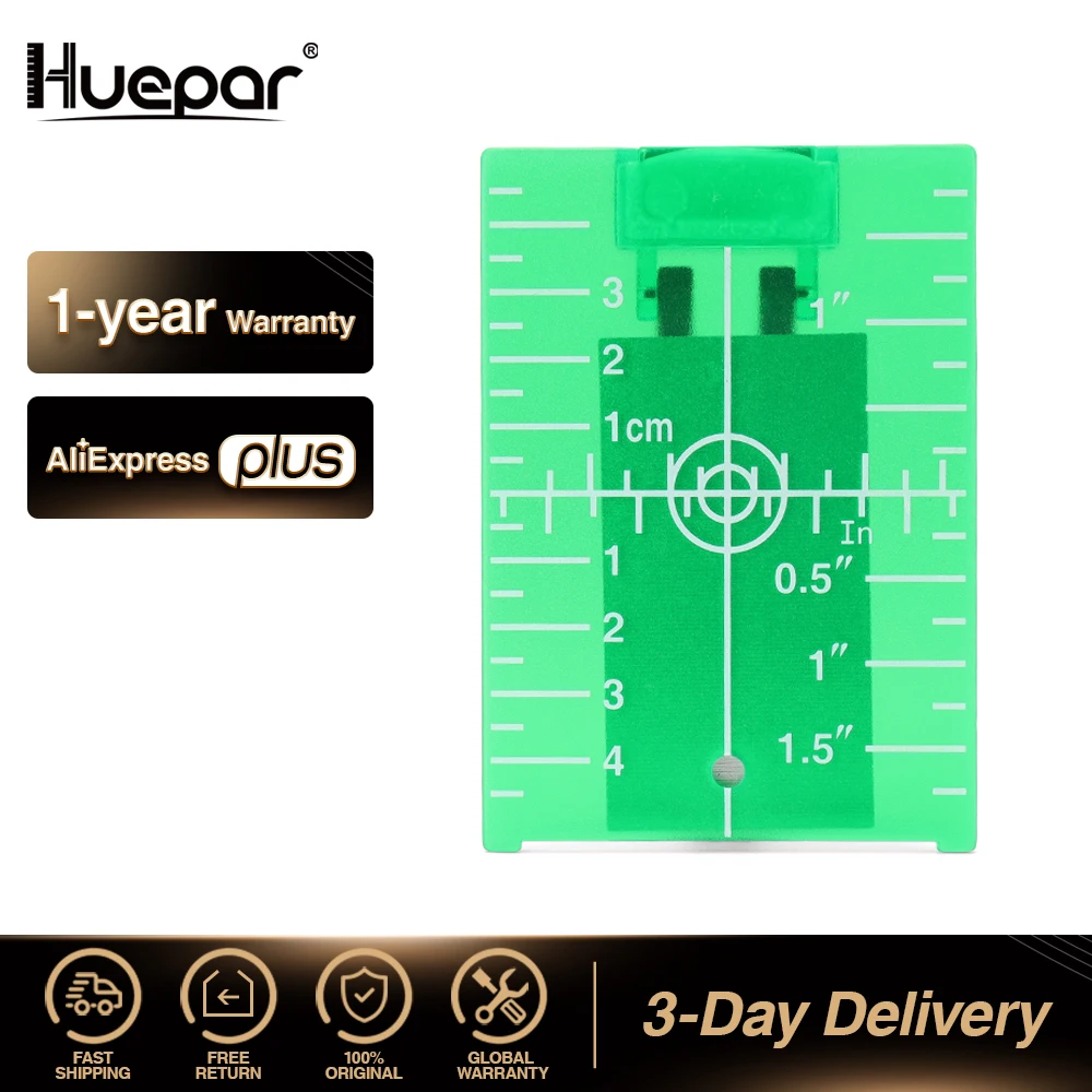 Huepar Green Target Plate Card With Stand For Green Beam Cross Line Laser Levels Laser Enhancement Can be Magnetic / Hanging On