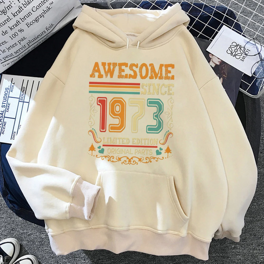 

Born in 1973 hoodies women Fleece 90s sweater pulls female Korean style Pullover